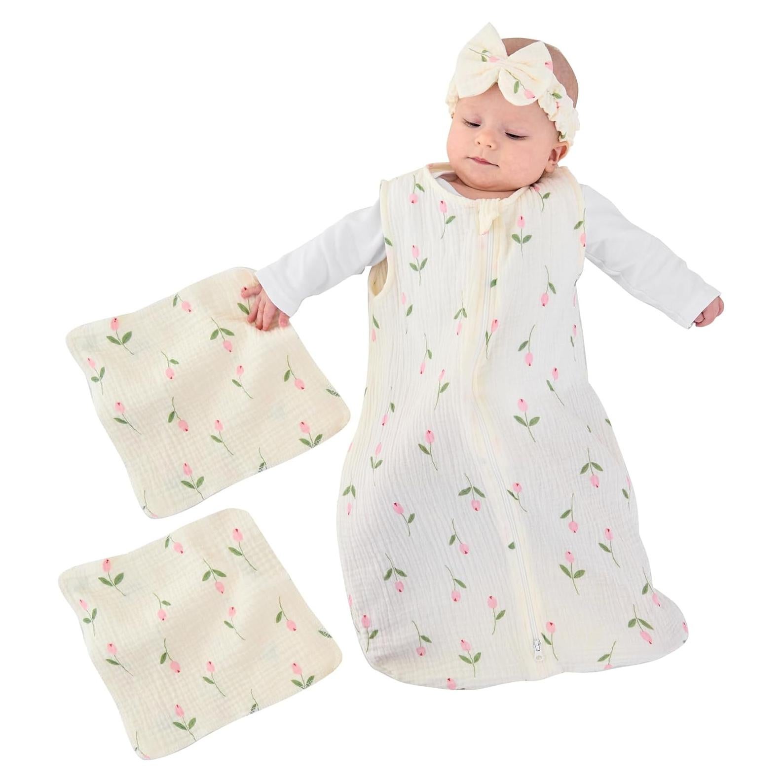 Conjunto Saco de Dormir Muselina 4 Piezas Synrroe 0-6 Meses