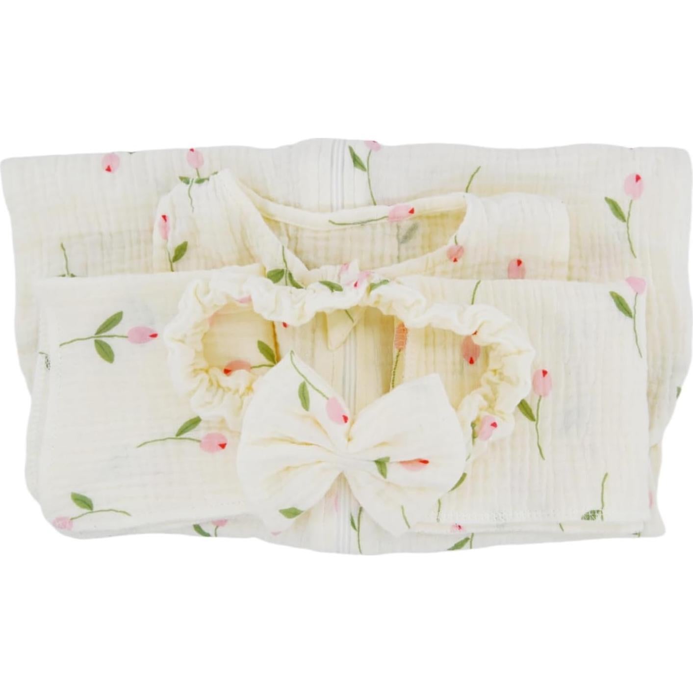 Conjunto Saco de Dormir Muselina 4 Piezas Synrroe 0-6 Meses