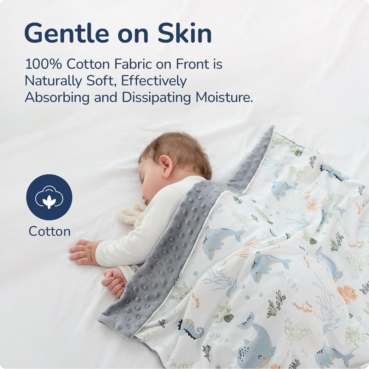 Manta para Bebés usbettas 76x102cm Suave Algodón Polar Ballena
