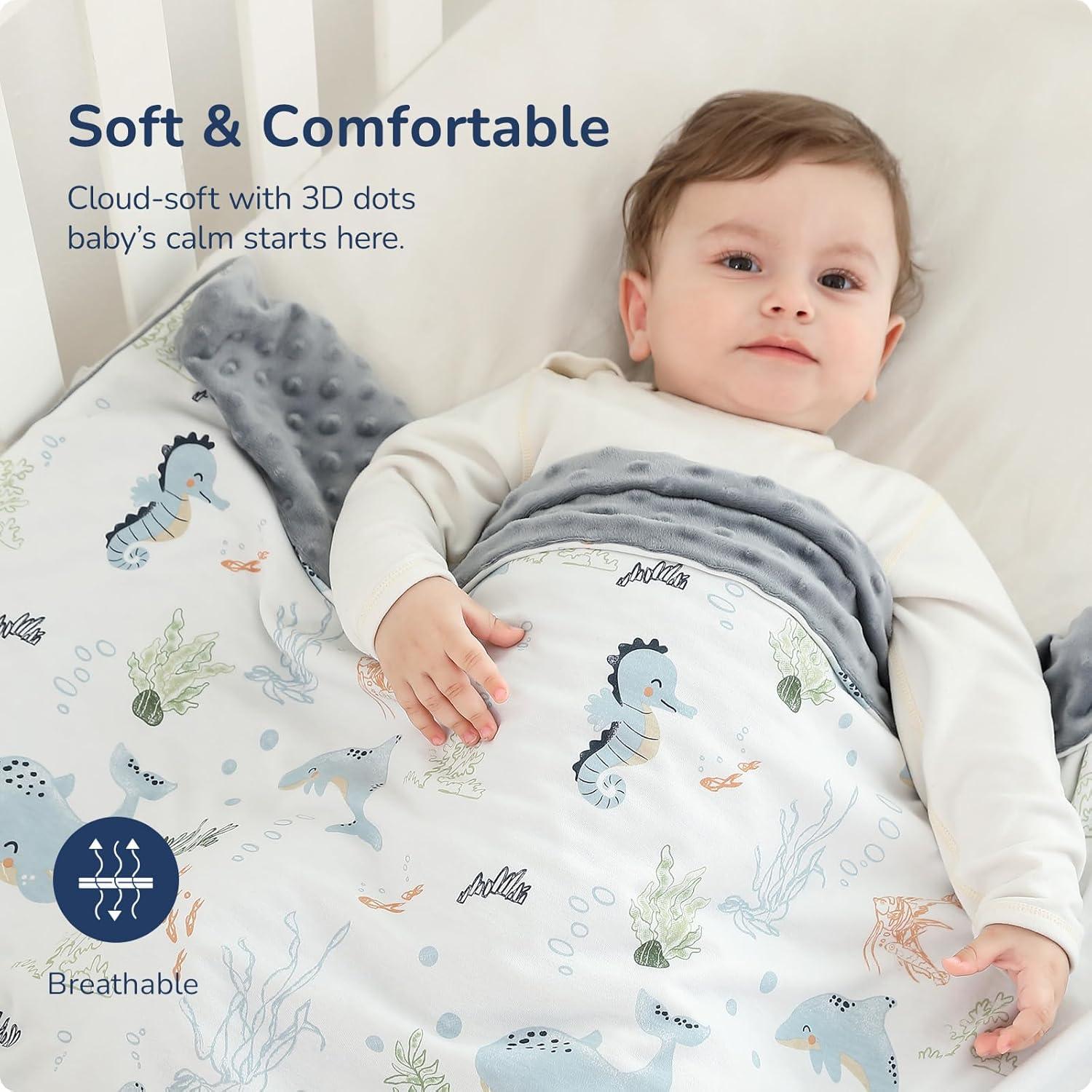 Manta para Bebés usbettas 76x102cm Suave Algodón Polar Ballena