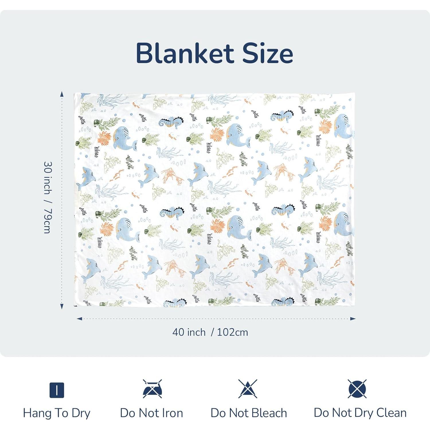 Manta para Bebés usbettas 76x102cm Suave Algodón Polar Ballena
