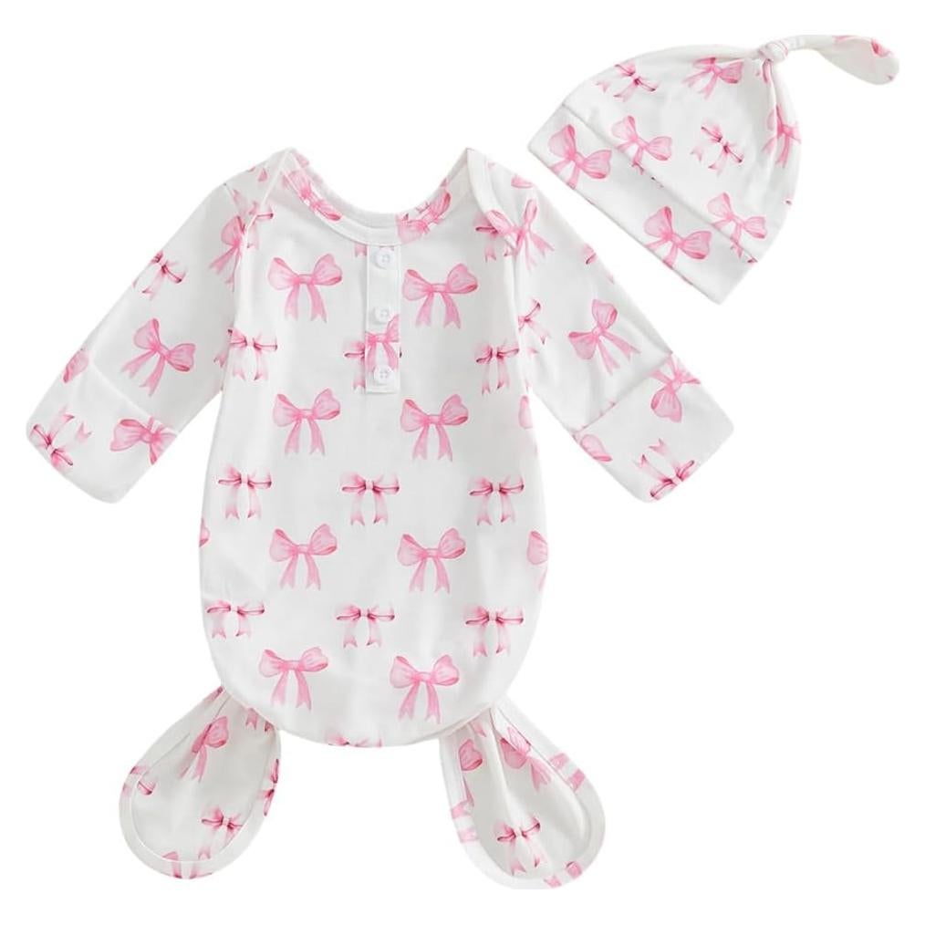 Saco de Dormir para Bebé Niña Rosa 0-3 Meses con Sombrero