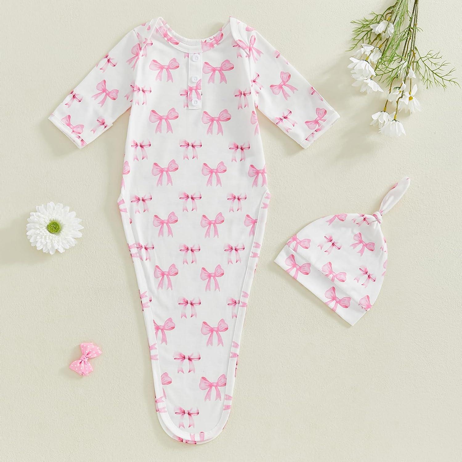 Saco de Dormir para Bebé Niña Rosa 0-3 Meses con Sombrero