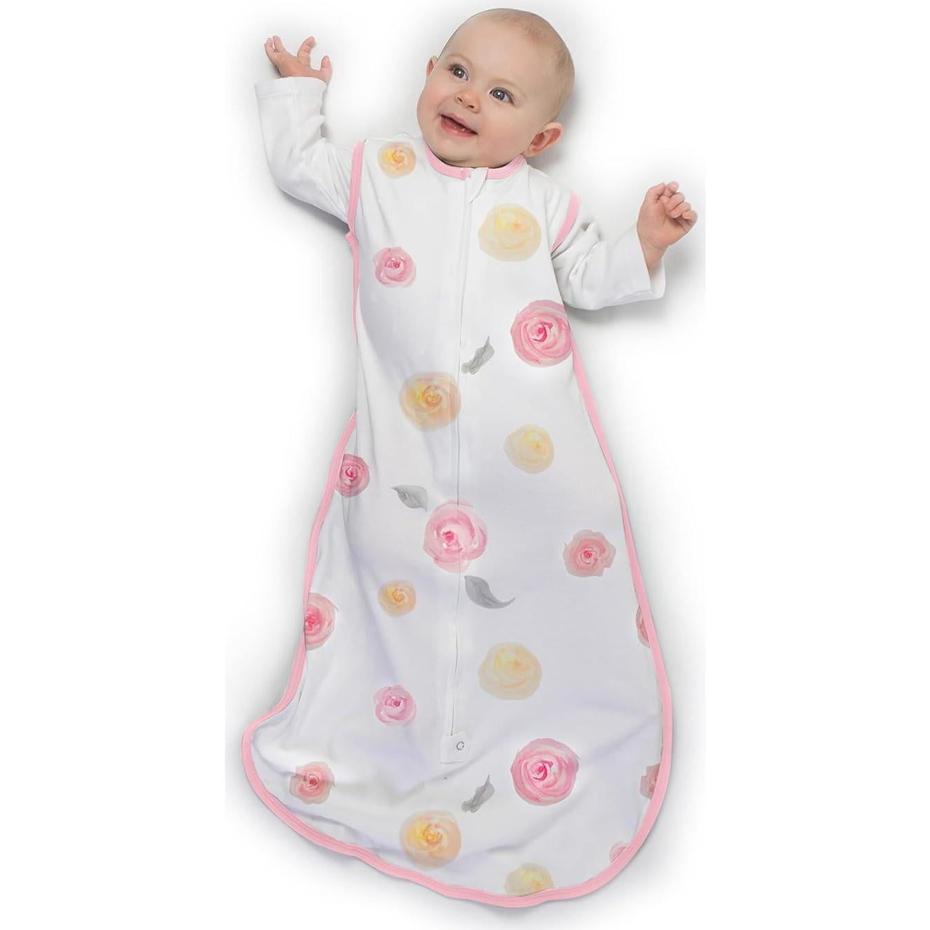 Saco de dormir de muselina SwaddleDesigns grande rosas acuarela 12-18 meses
