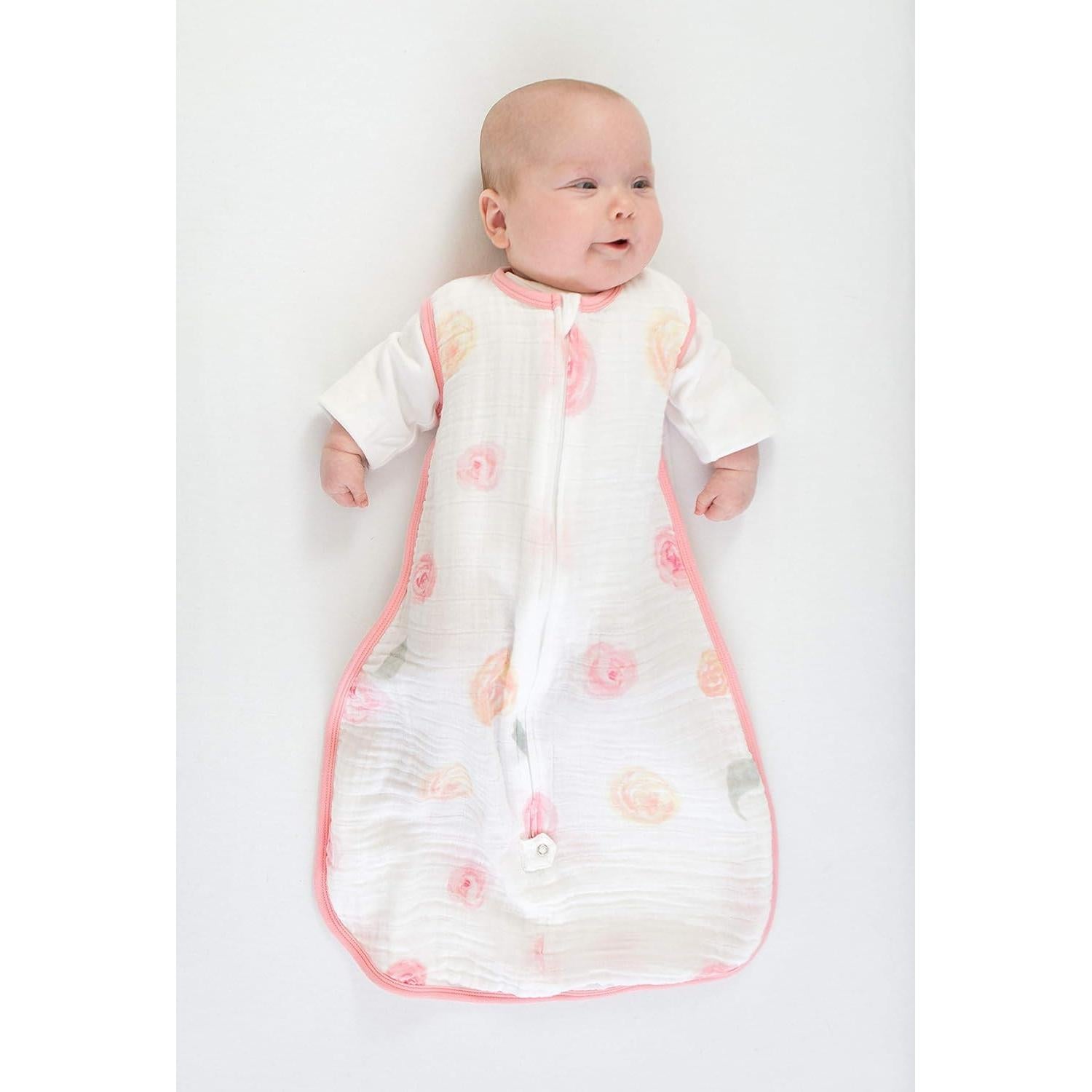Saco de dormir de muselina SwaddleDesigns grande rosas acuarela 12-18 meses