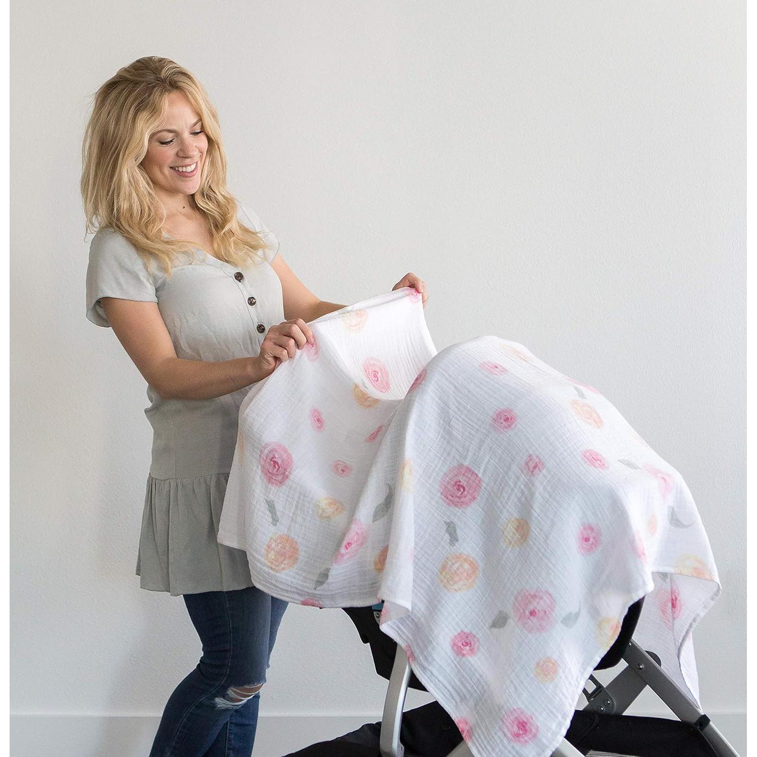 Saco de dormir de muselina SwaddleDesigns grande rosas acuarela 12-18 meses