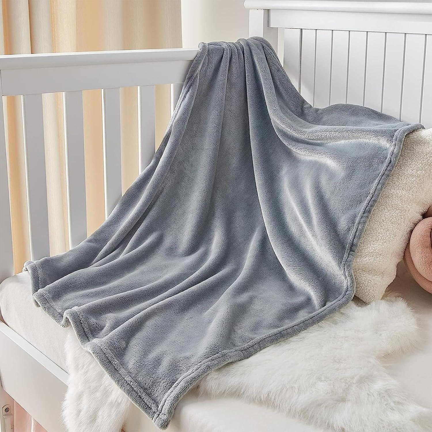 Manta de Forro Polar KMUSET para Bebés 76x102 cm Gris