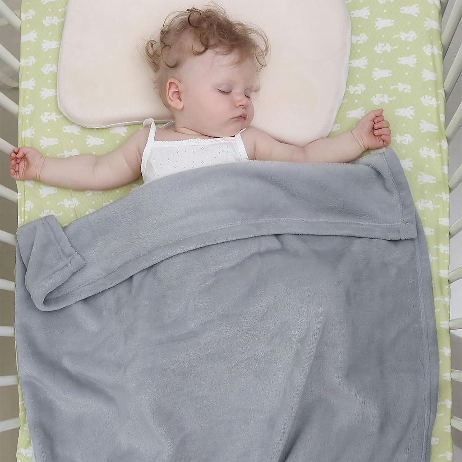 Manta de Forro Polar KMUSET para Bebés 76x102 cm Gris