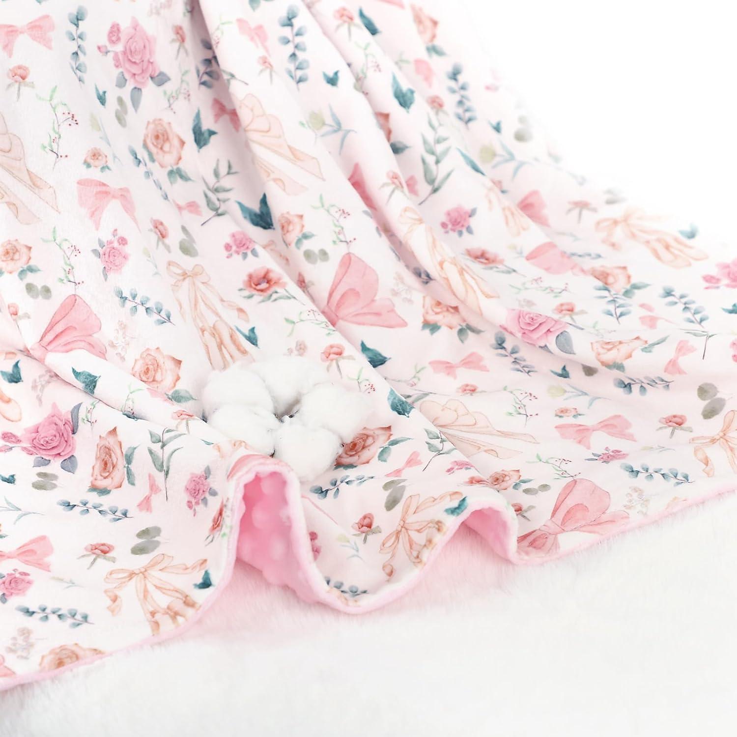 Manta para Bebés GFU ZW0036 Floral Rosa 76x102 cm