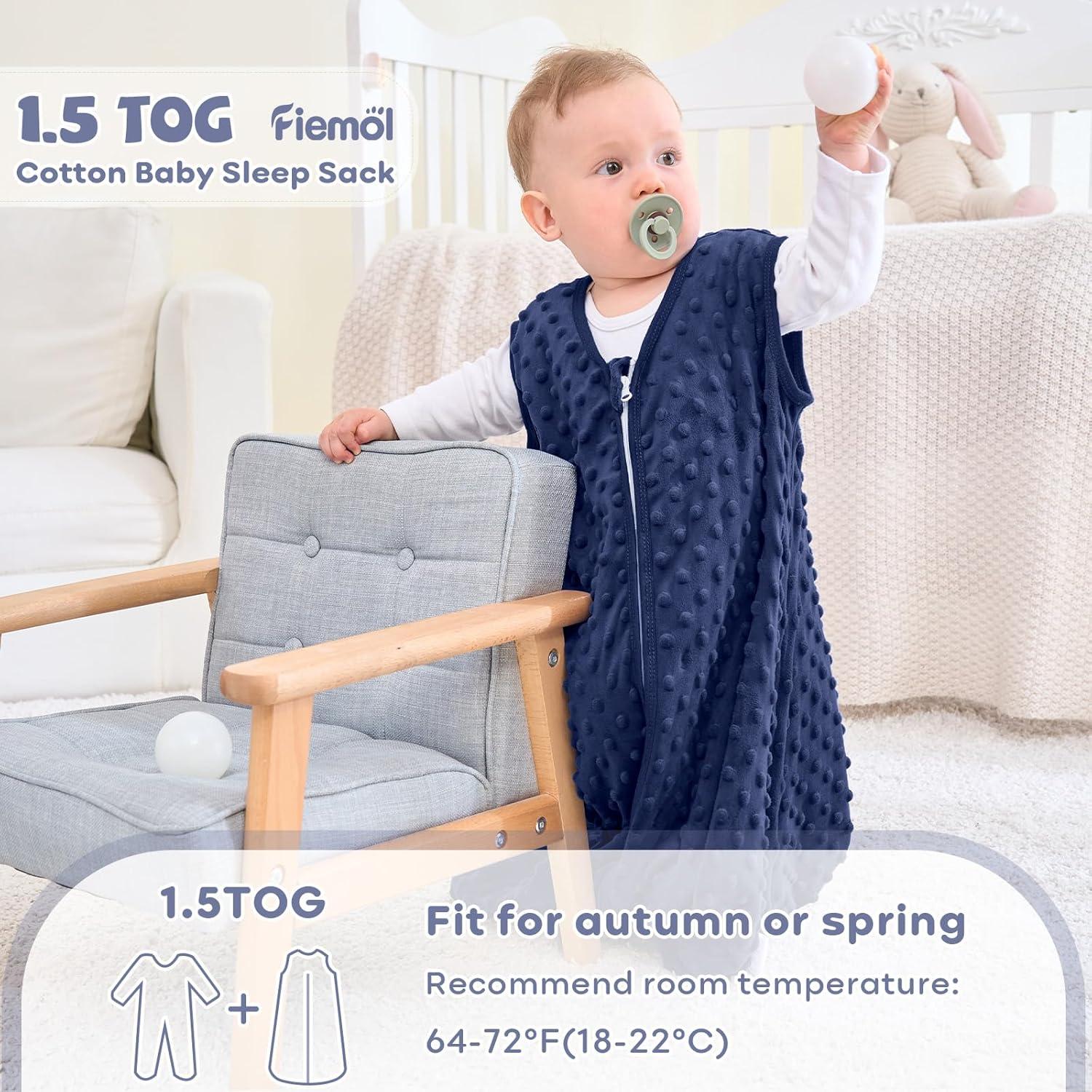Saco de dormir para bebés FIEMOL 1.5 TOG Algodón 0-6 meses