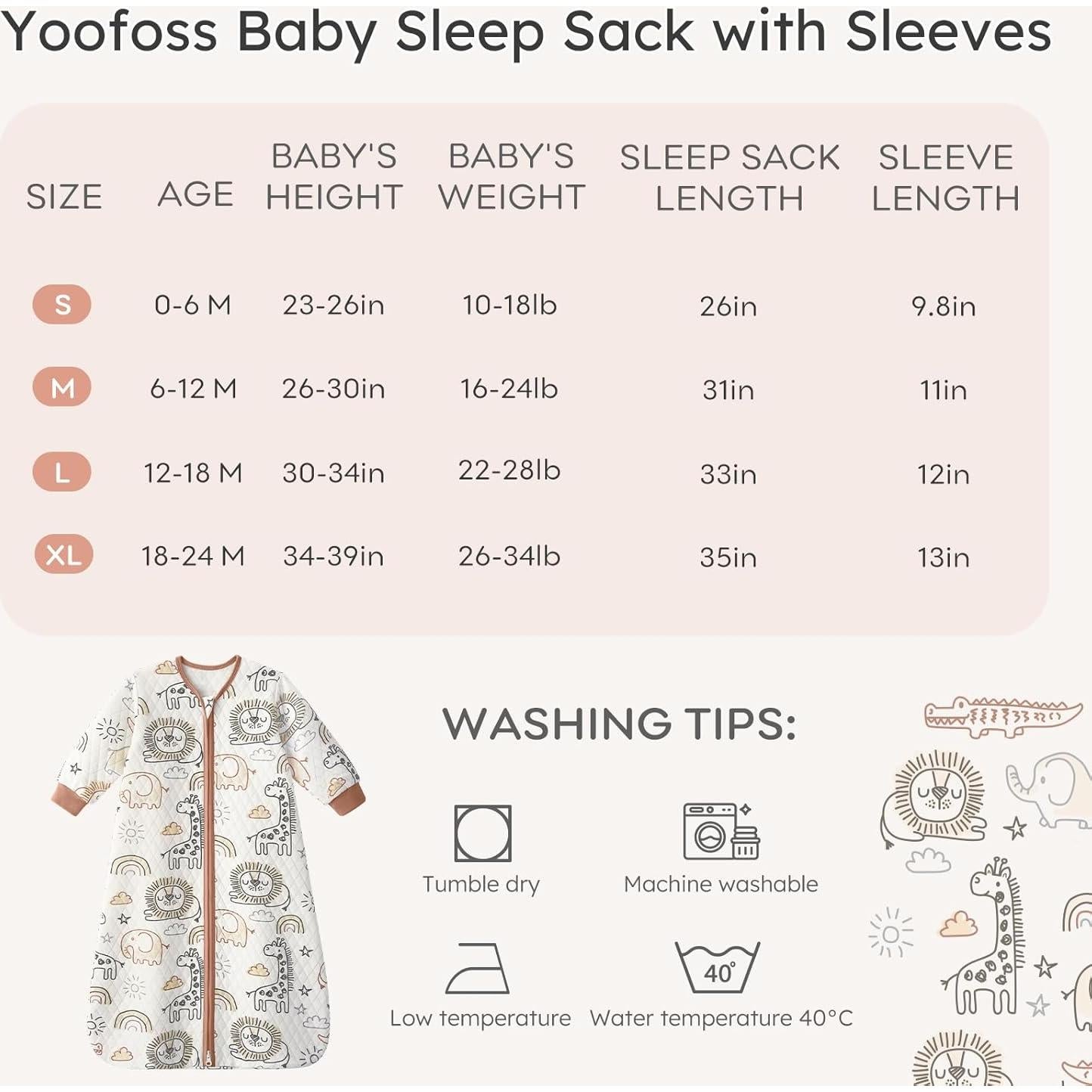 Saco de Sueño para Bebés Yoofoss 0-6 Meses Algodón Orgánico