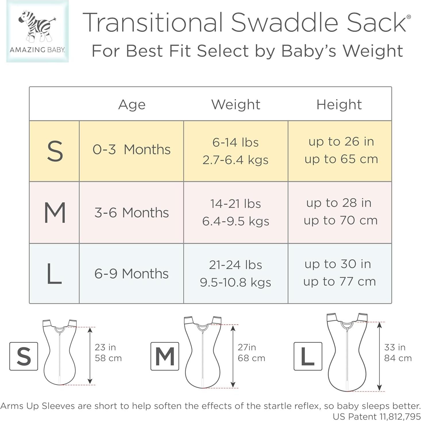 Saco de Envoltura Transicional Bebé Asombroso 0-3 Meses