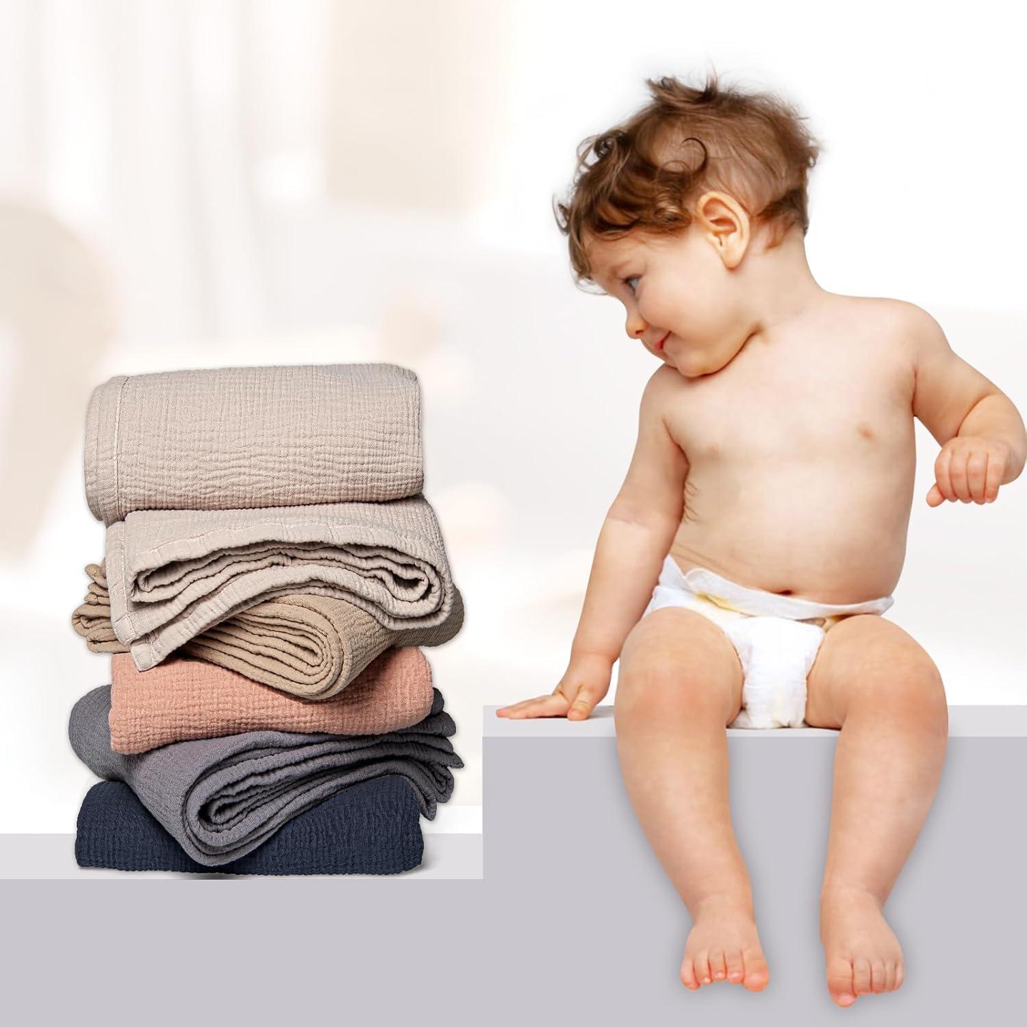 Manta de Muselina Lulumoon 119x119 cm Algodón Marfil