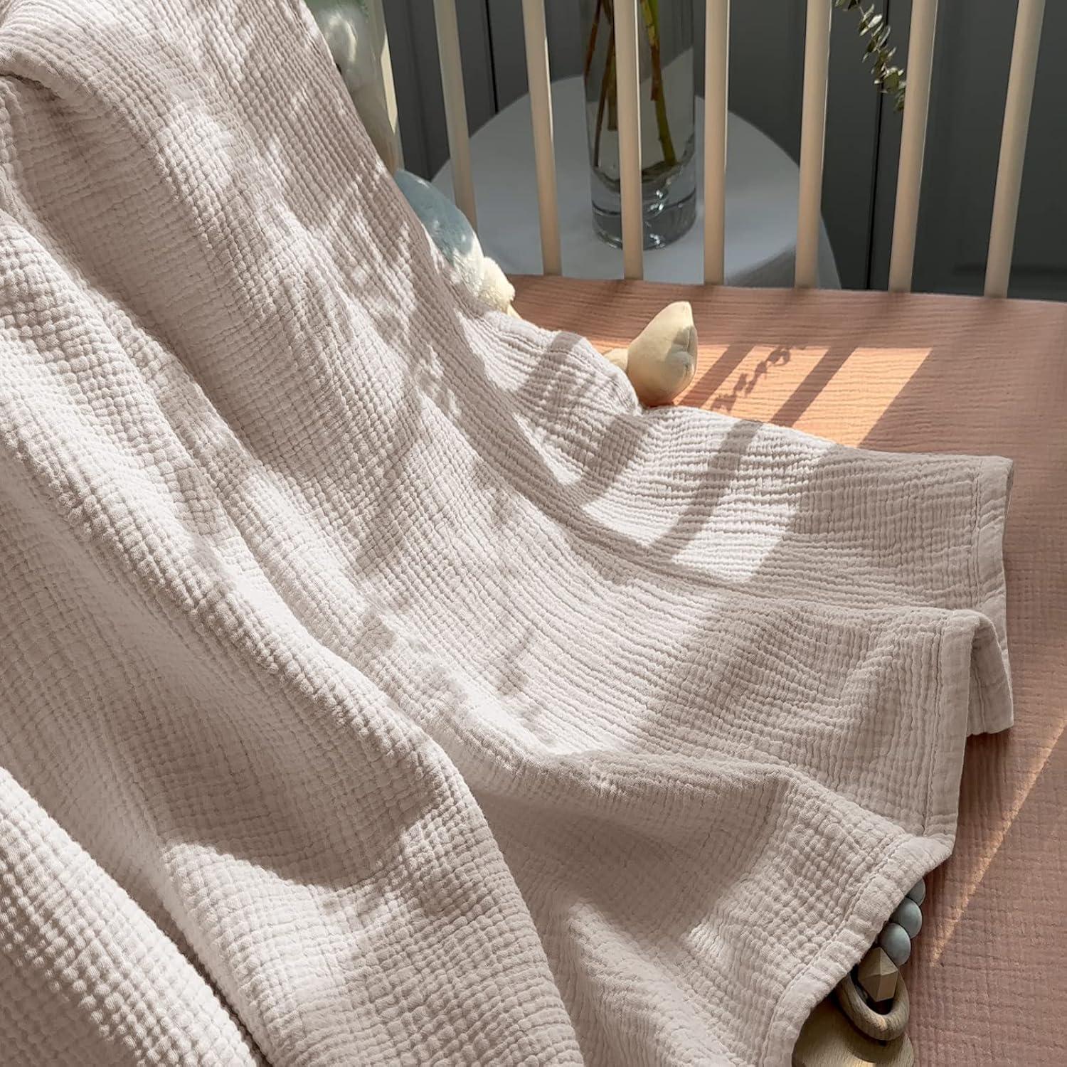 Manta de Muselina Lulumoon 119x119 cm Algodón Marfil