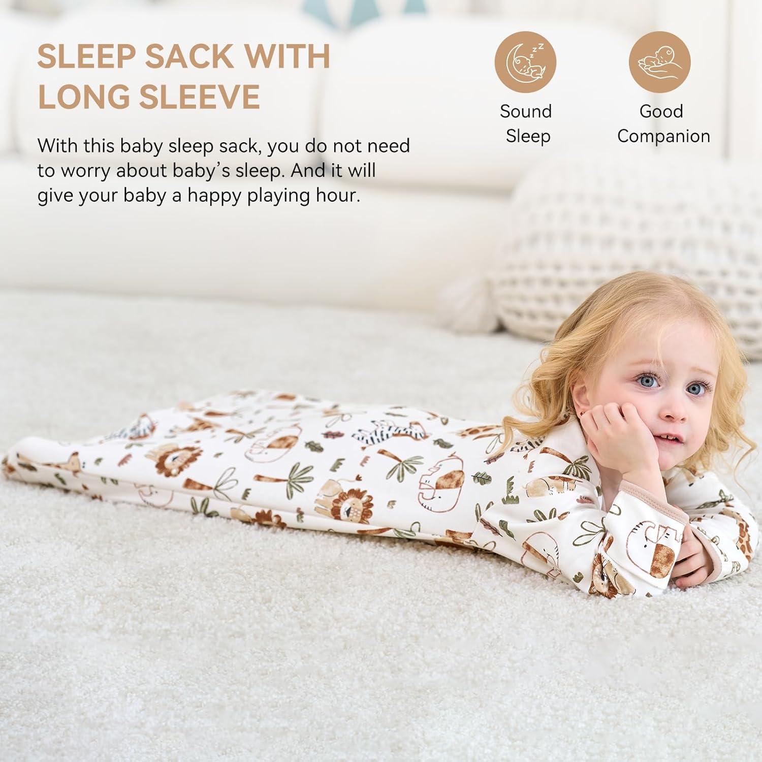 Saco de Sueño para Bebé 0-6 Meses Algodón 0.5 Tog 2 Piezas