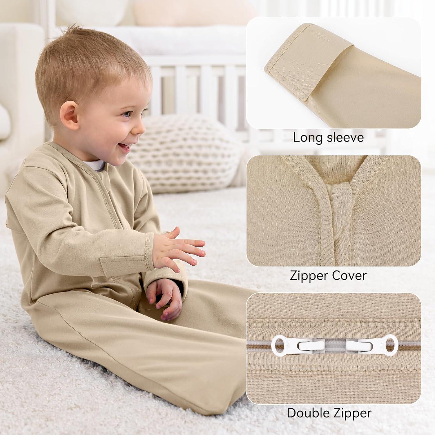 Saco de Sueño para Bebé 0-6 Meses Algodón 0.5 Tog 2 Piezas