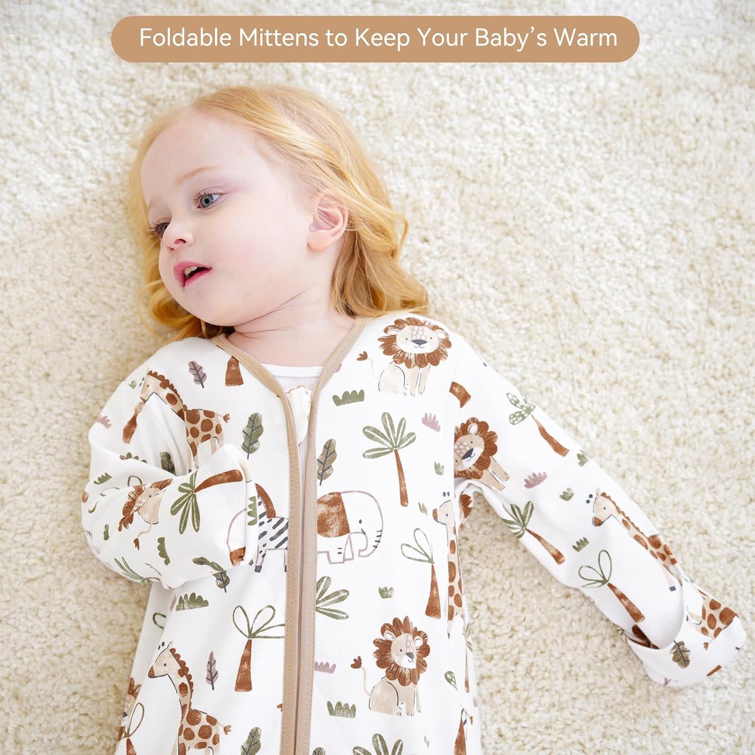 Saco de Sueño para Bebé 0-6 Meses Algodón 0.5 Tog 2 Piezas