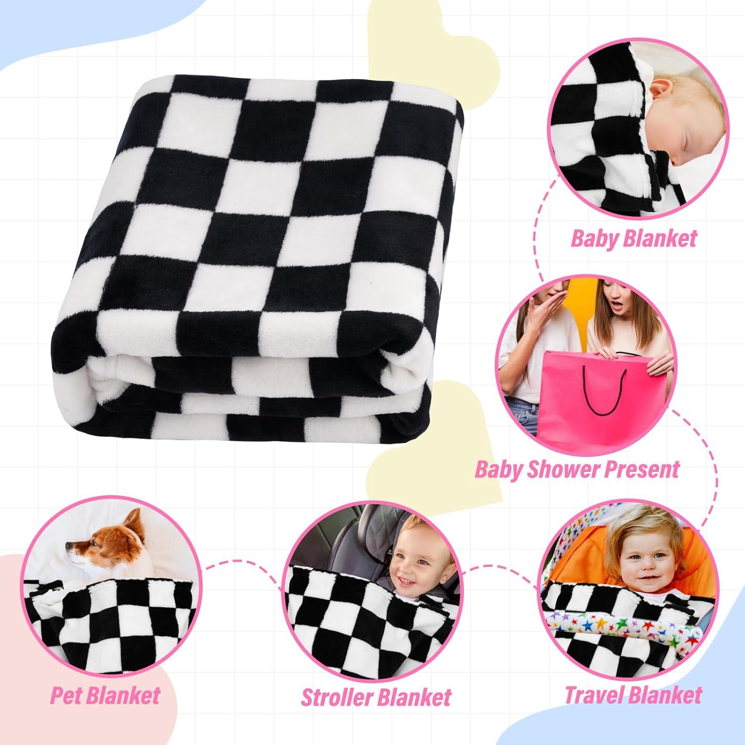 Manta de Bebé a Cuadros GreatBba 76.2x101.6 cm Polar Suave