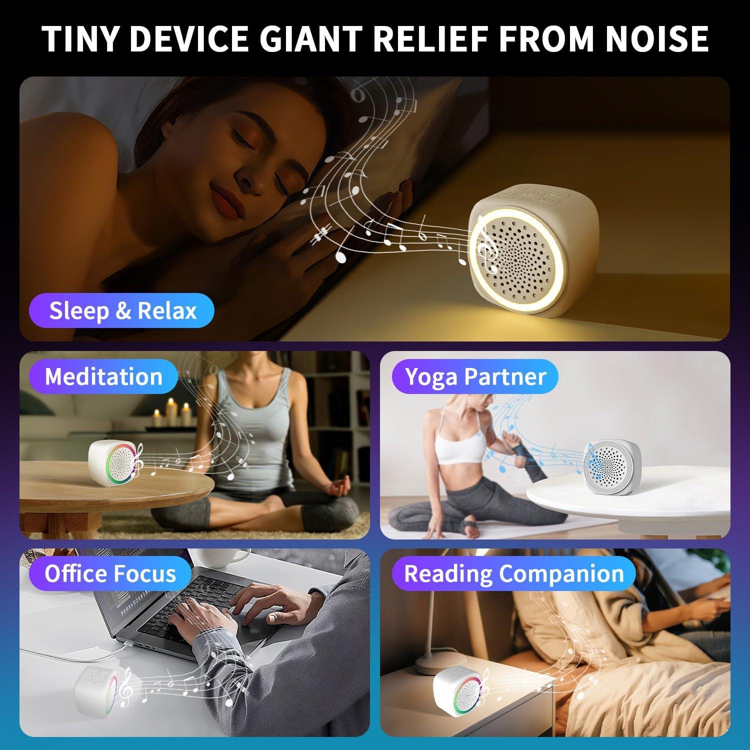 Máquina de Ruido Blanco Portátil Reglowlife - 26 Sonidos, Luz Nocturna