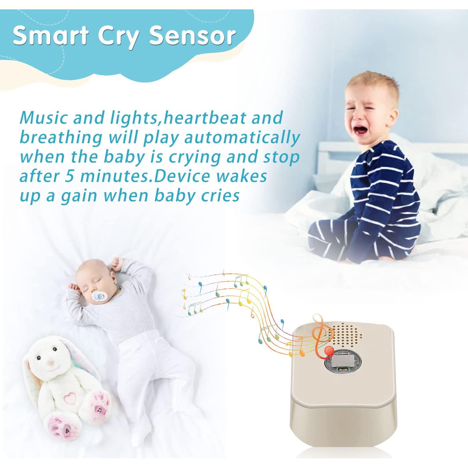 DEARBABY Soporte de Sueño para Bebés Conejo con Sonidos Calmantes