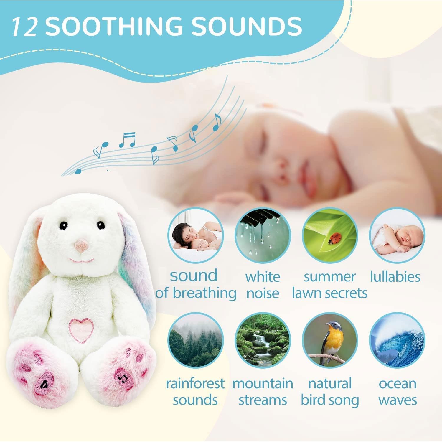 DEARBABY Soporte de Sueño para Bebés Conejo con Sonidos Calmantes
