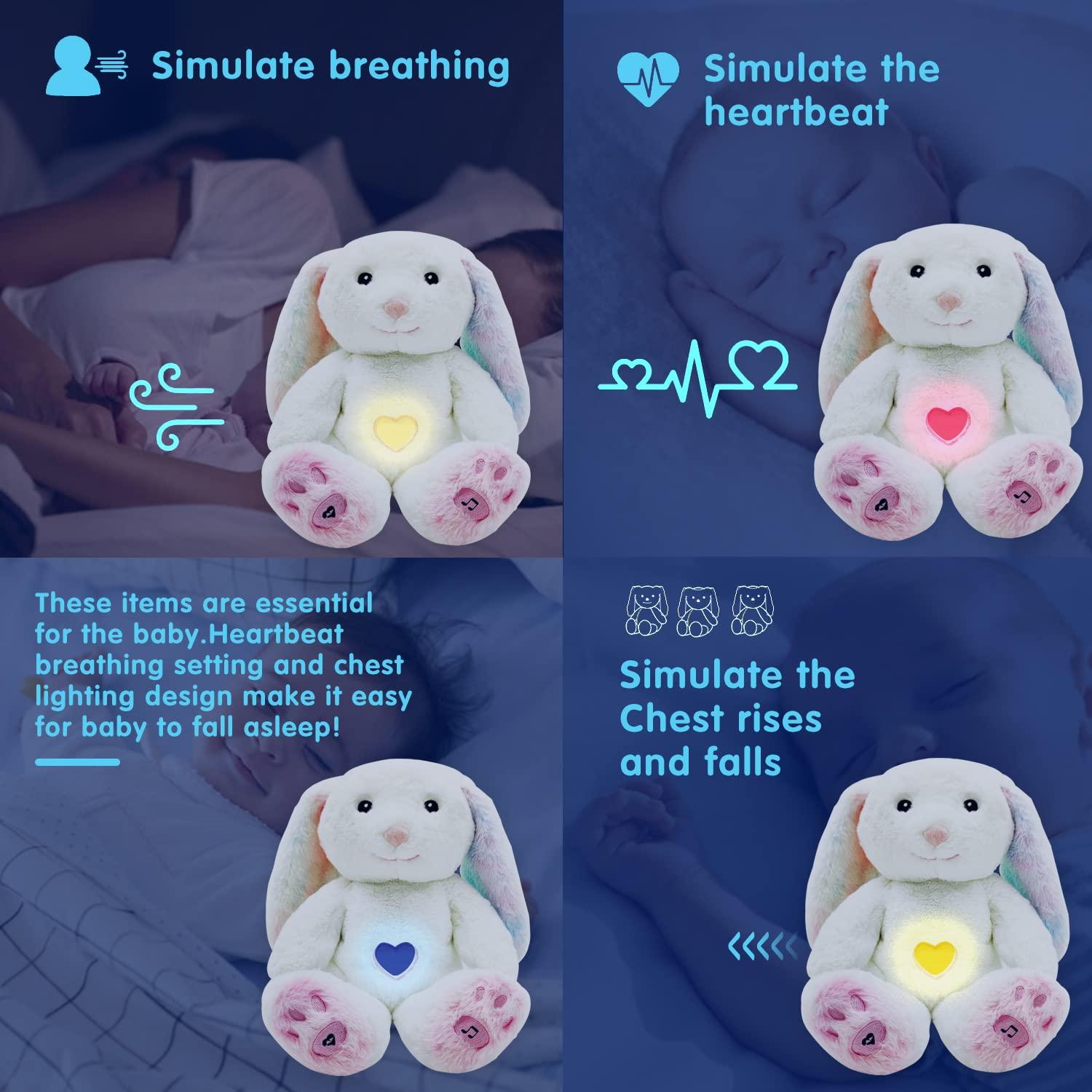 DEARBABY Soporte de Sueño para Bebés Conejo con Sonidos Calmantes