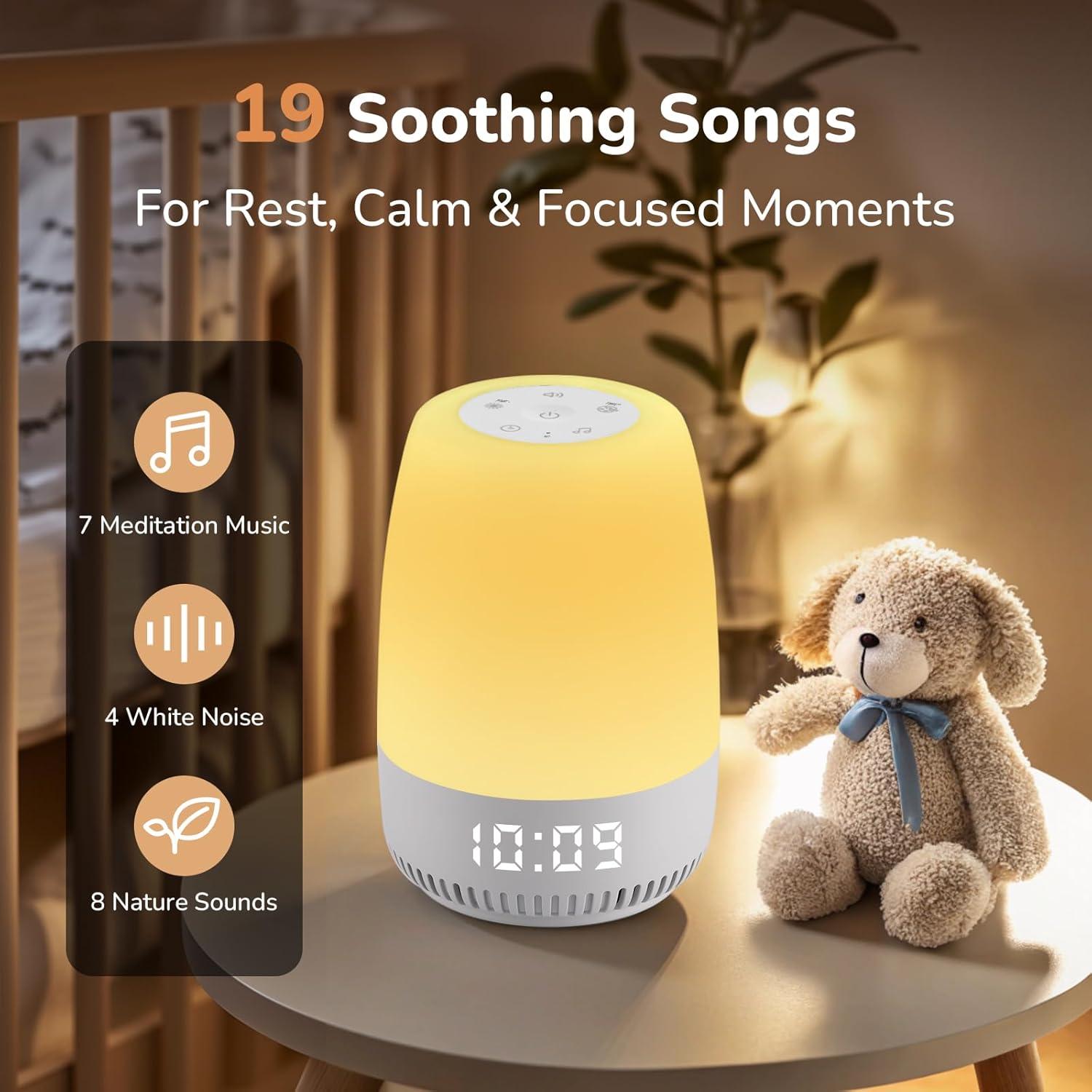 Luz Nocturna VIPDEER con Sonido Blanco y 12 Colores