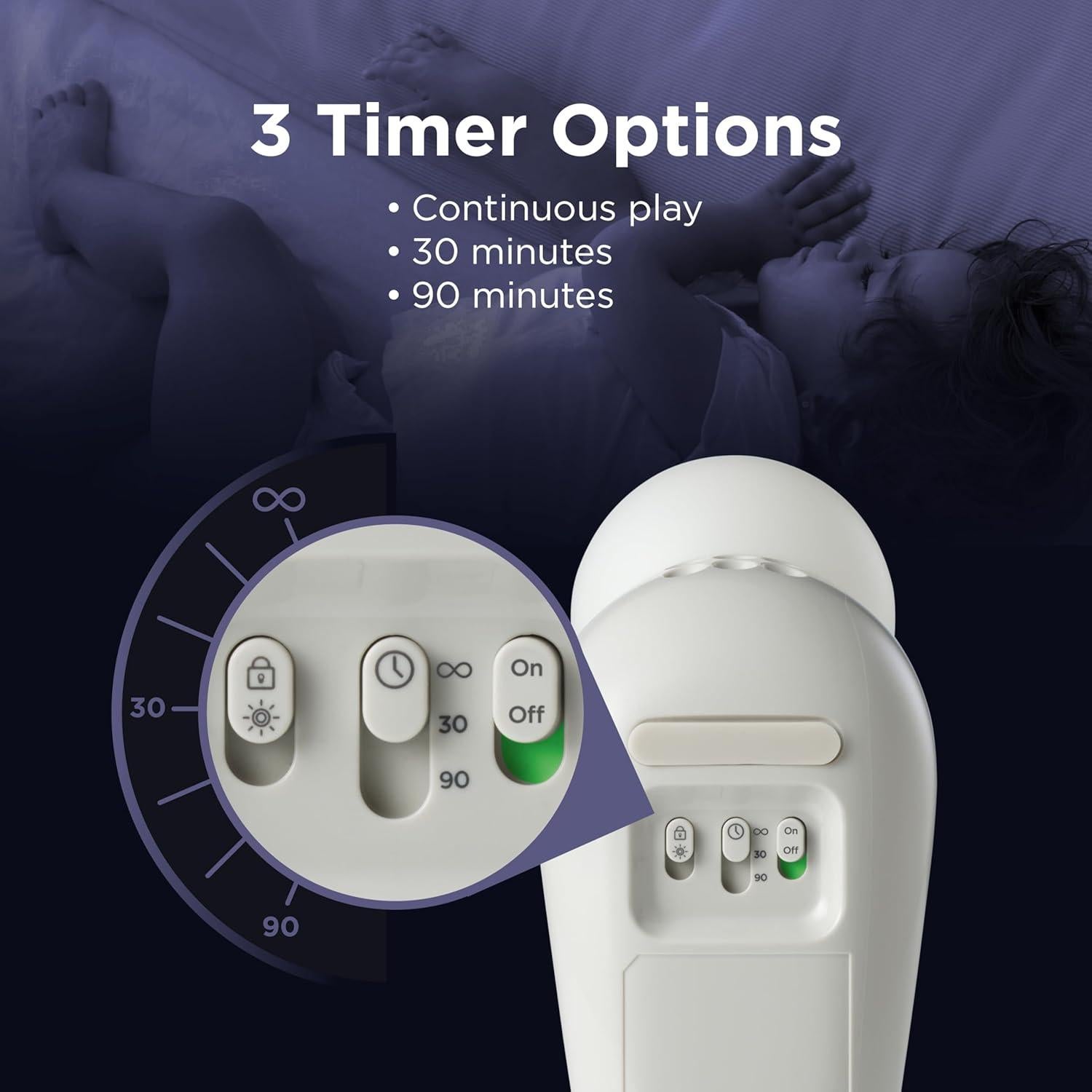 Motorola Nursery S1 | Luz Nocturna y Máquina de Sonido para Bebés | 50 Horas Batería