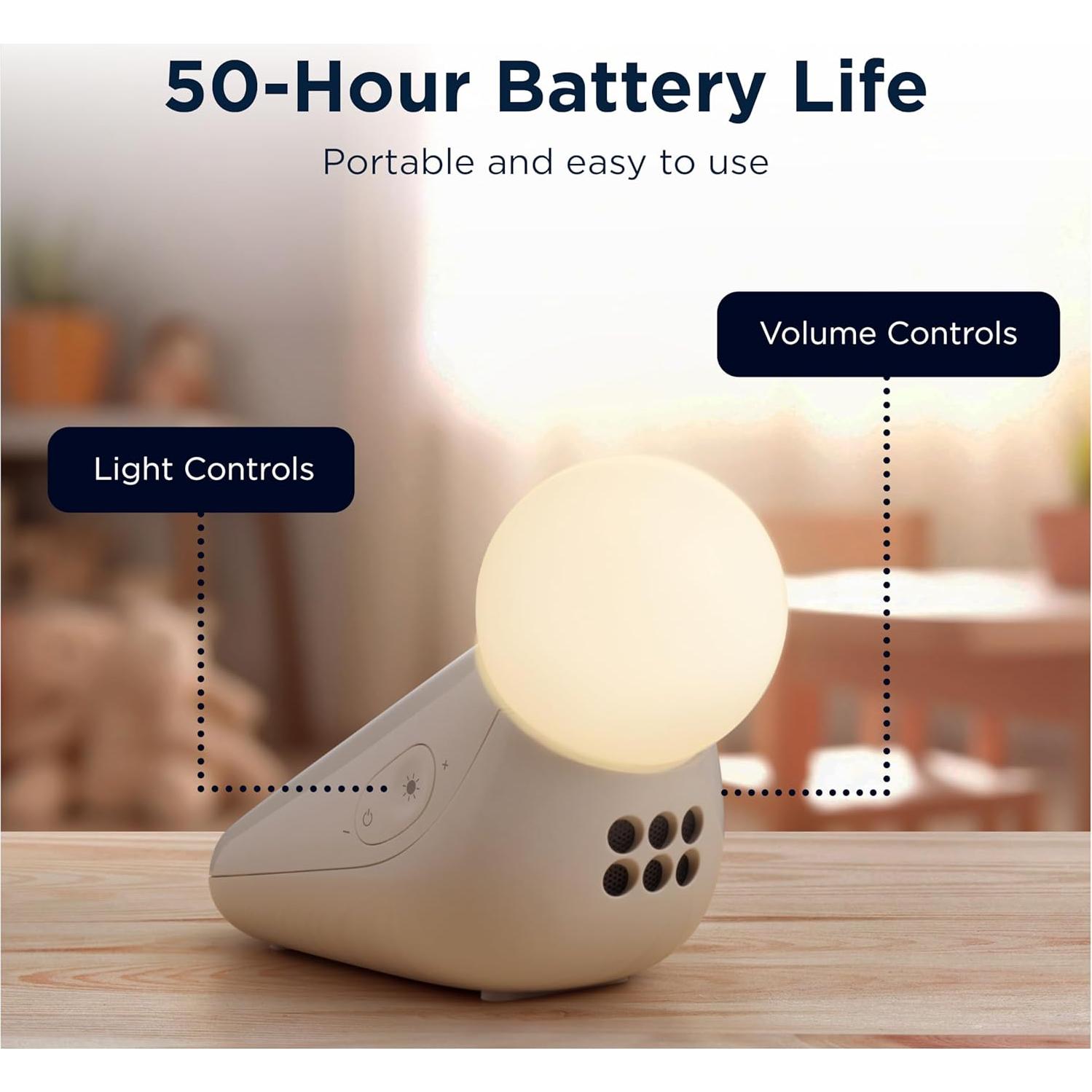 Motorola Nursery S1 | Luz Nocturna y Máquina de Sonido para Bebés | 50 Horas Batería