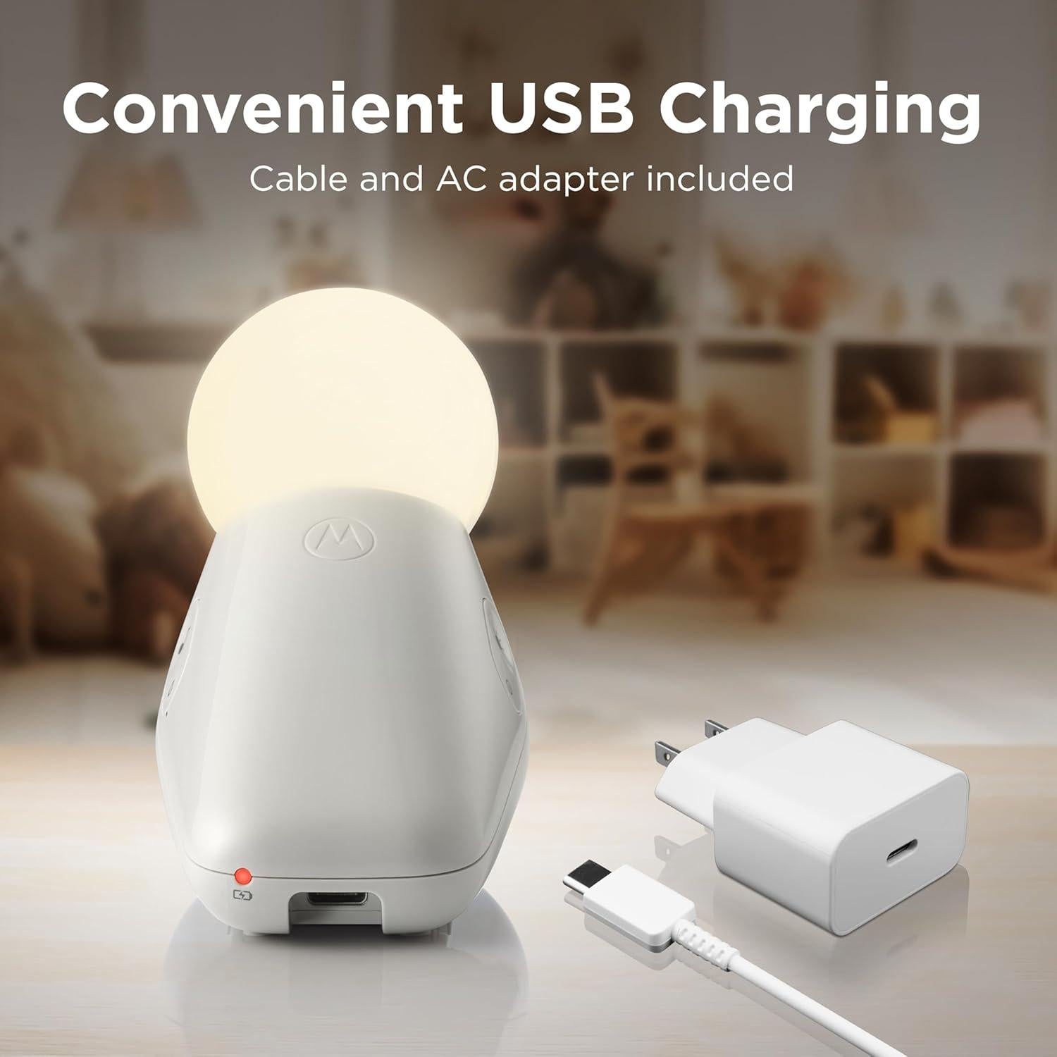 Motorola Nursery S1 | Luz Nocturna y Máquina de Sonido para Bebés | 50 Horas Batería