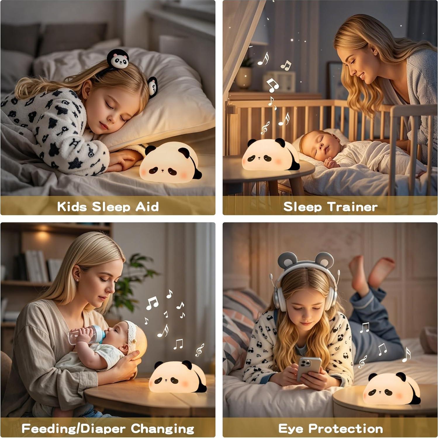 Luz Nocturna Panda con Ruido Blanco y Temporizador 30 min