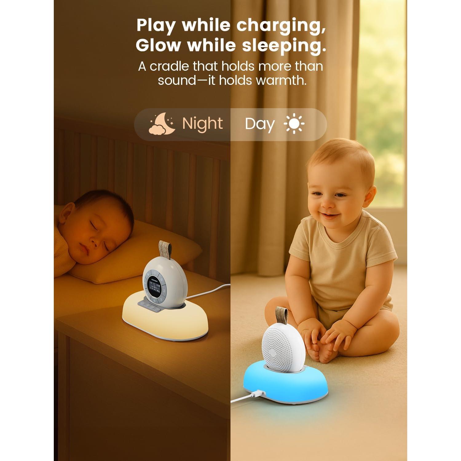 Máquina de Ruido Blanco Glocusent N13 con Luz Nocturna 62 Sonidos