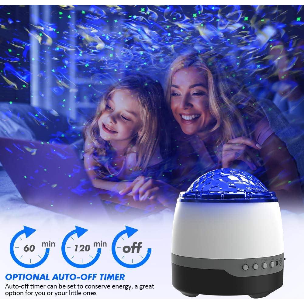 Proyector de Estrellas LED RENXIN-INC con Sonido Blanco y Control Remoto