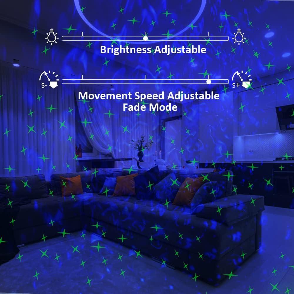 Proyector de Estrellas LED RENXIN-INC con Sonido Blanco y Control Remoto