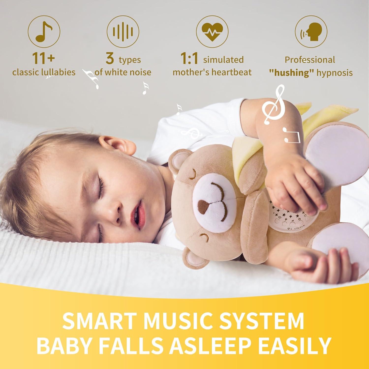 Apunol Baby Sleep Soother - Osito de Peluche con Luz y Sonido