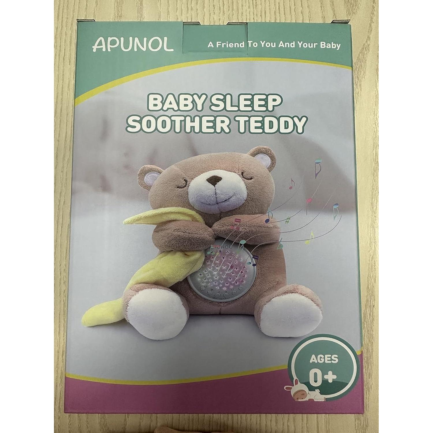 Apunol Baby Sleep Soother - Osito de Peluche con Luz y Sonido