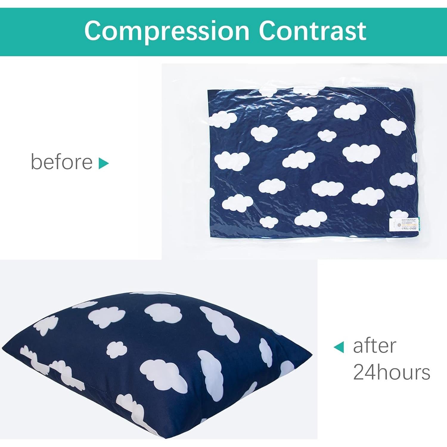 Almohada para Niños Biloban 35.5x48.3 cm Suave Nube Marina