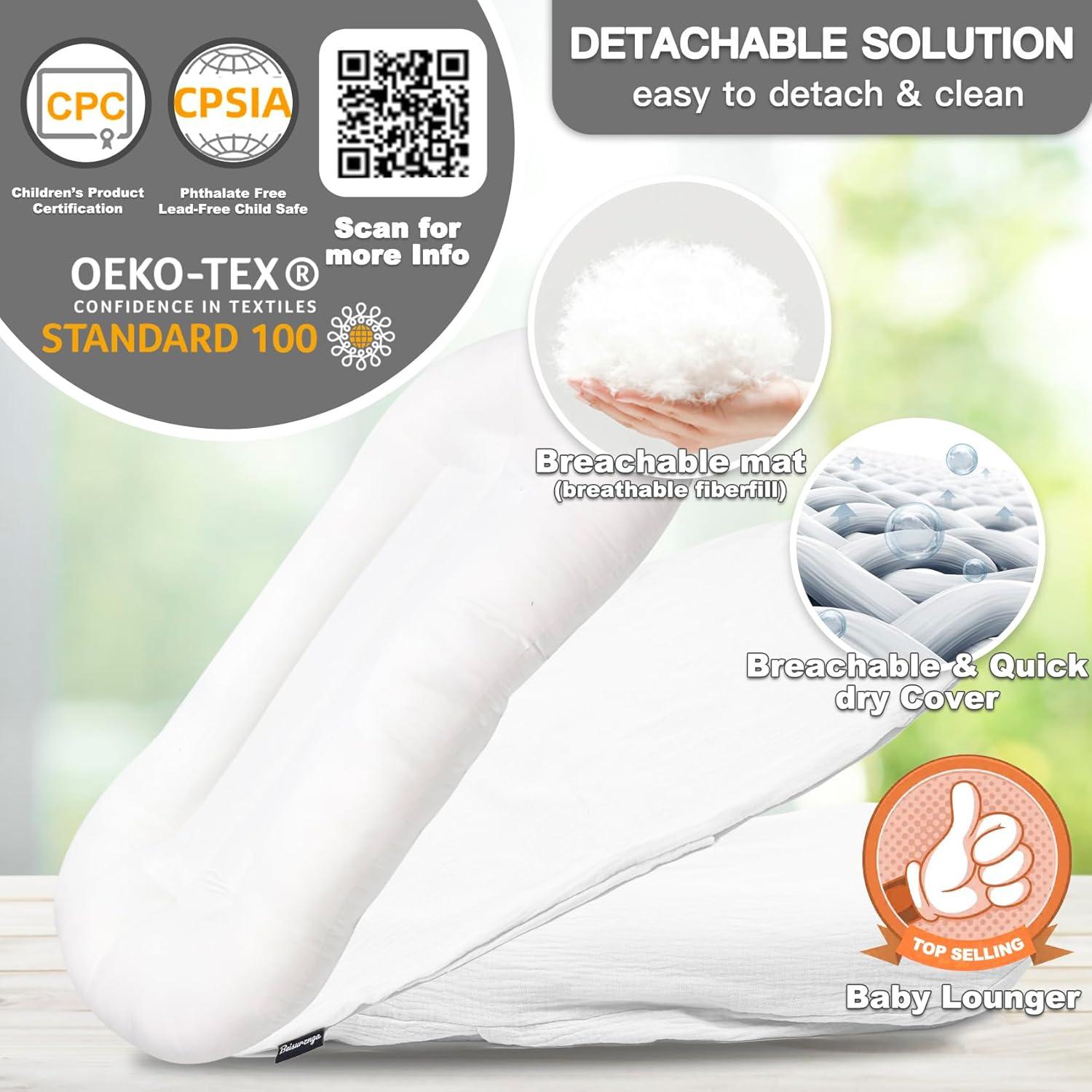 Cojín para Bebés Beisurznga - Almohadilla Suave 81x48 cm