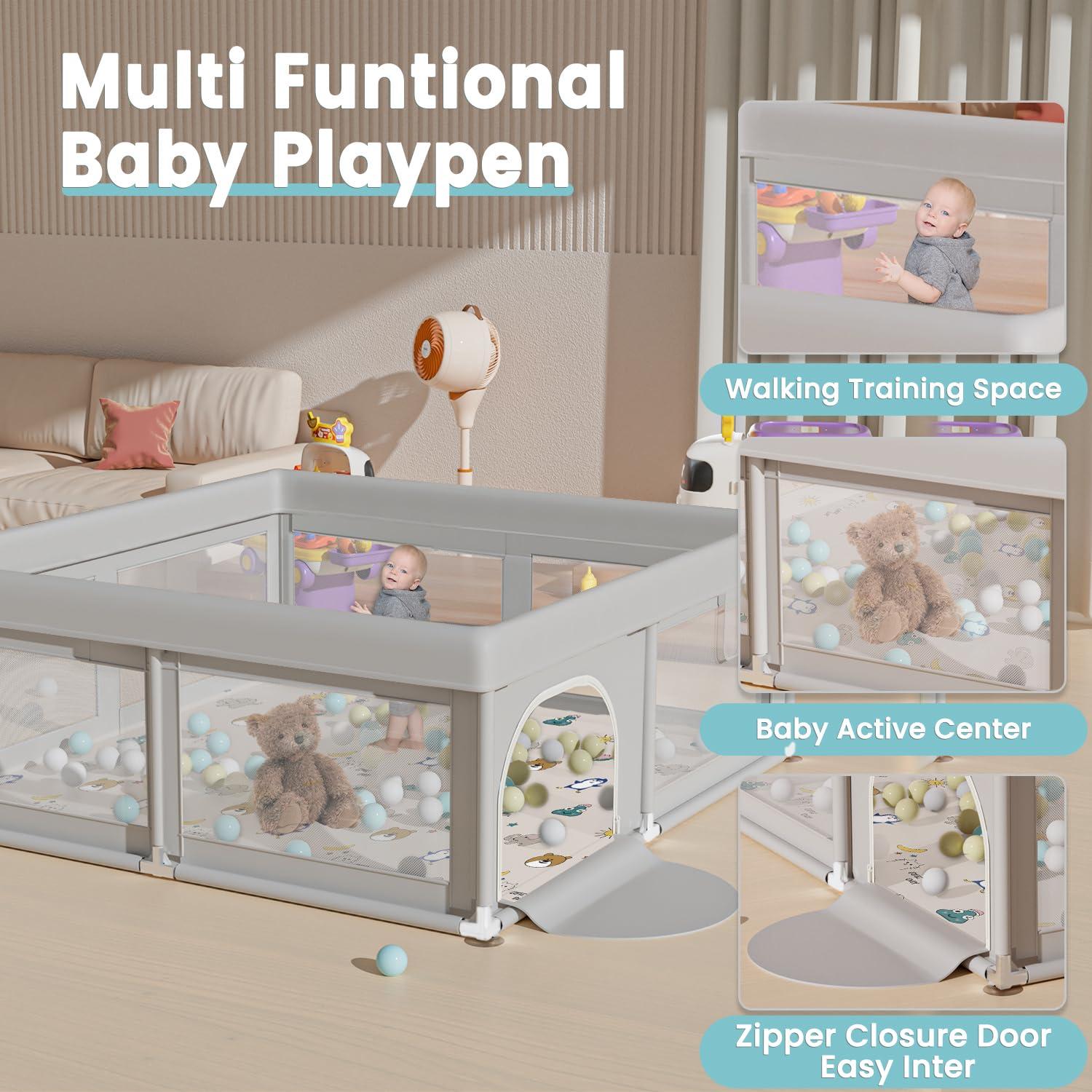 Parque Infantil con Alfombra BWL001 para Bebés 127x127 cm