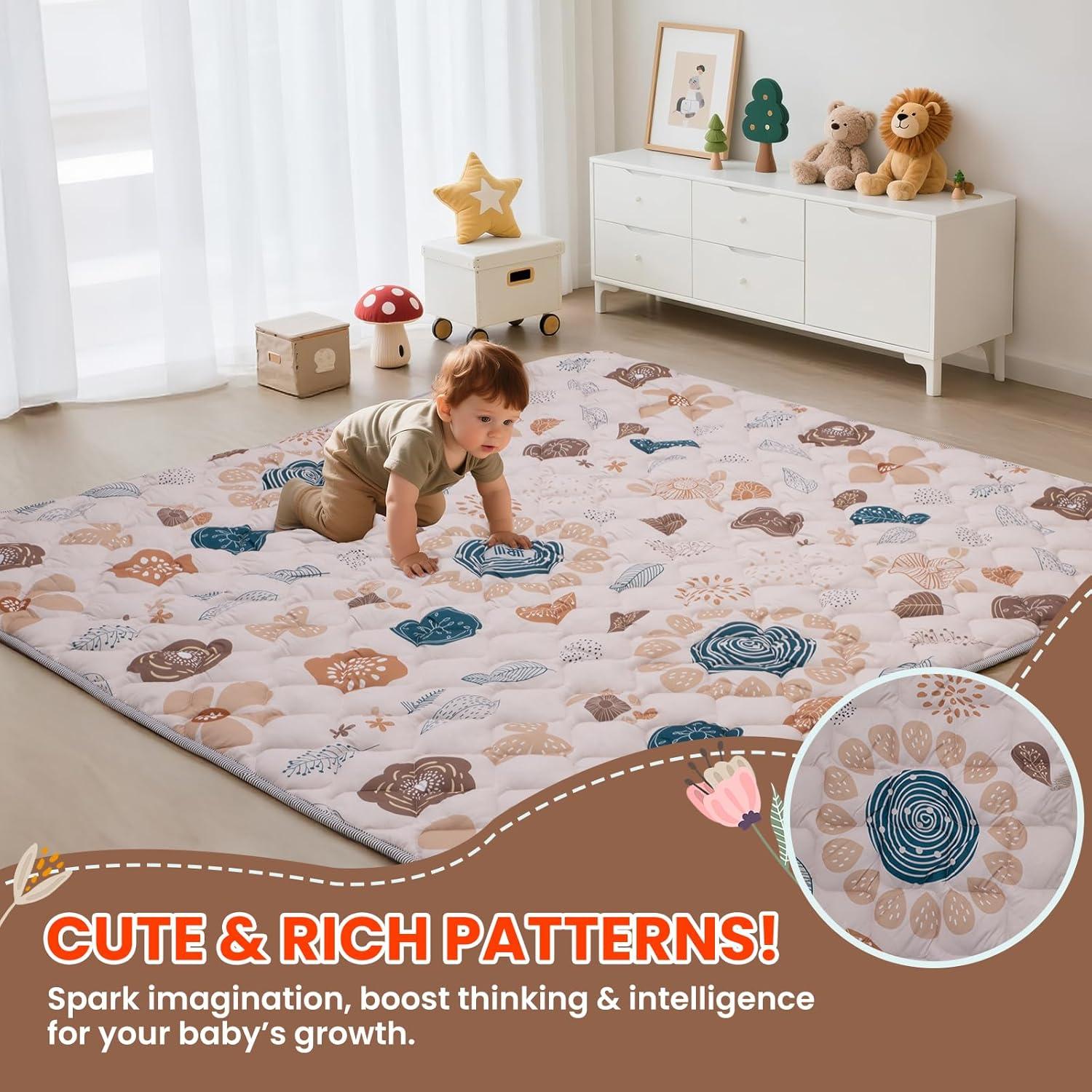 Alfombra de Juego Duwenem 127x127 cm Suave y Lavable
