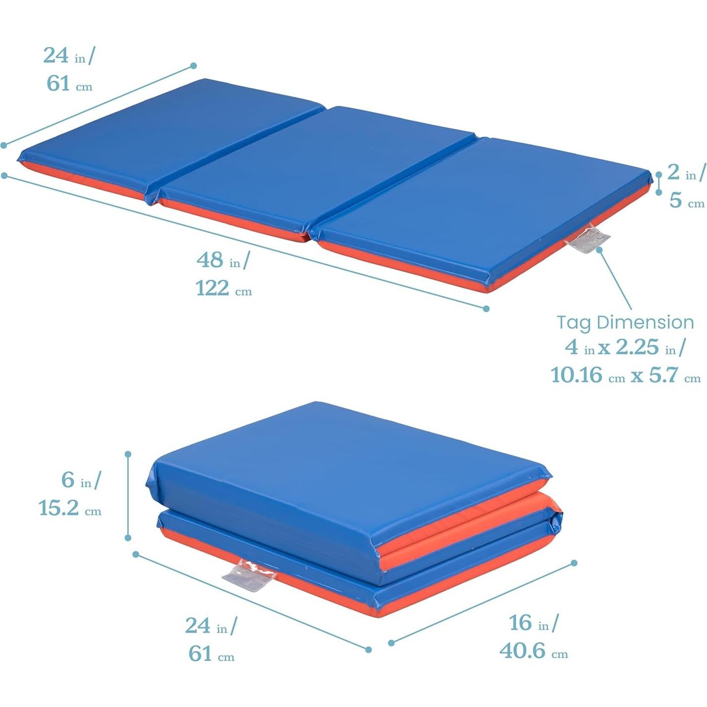 Almohadilla Plegable ECR4Kids 121.9x61cm 5cm Azul/Rojo