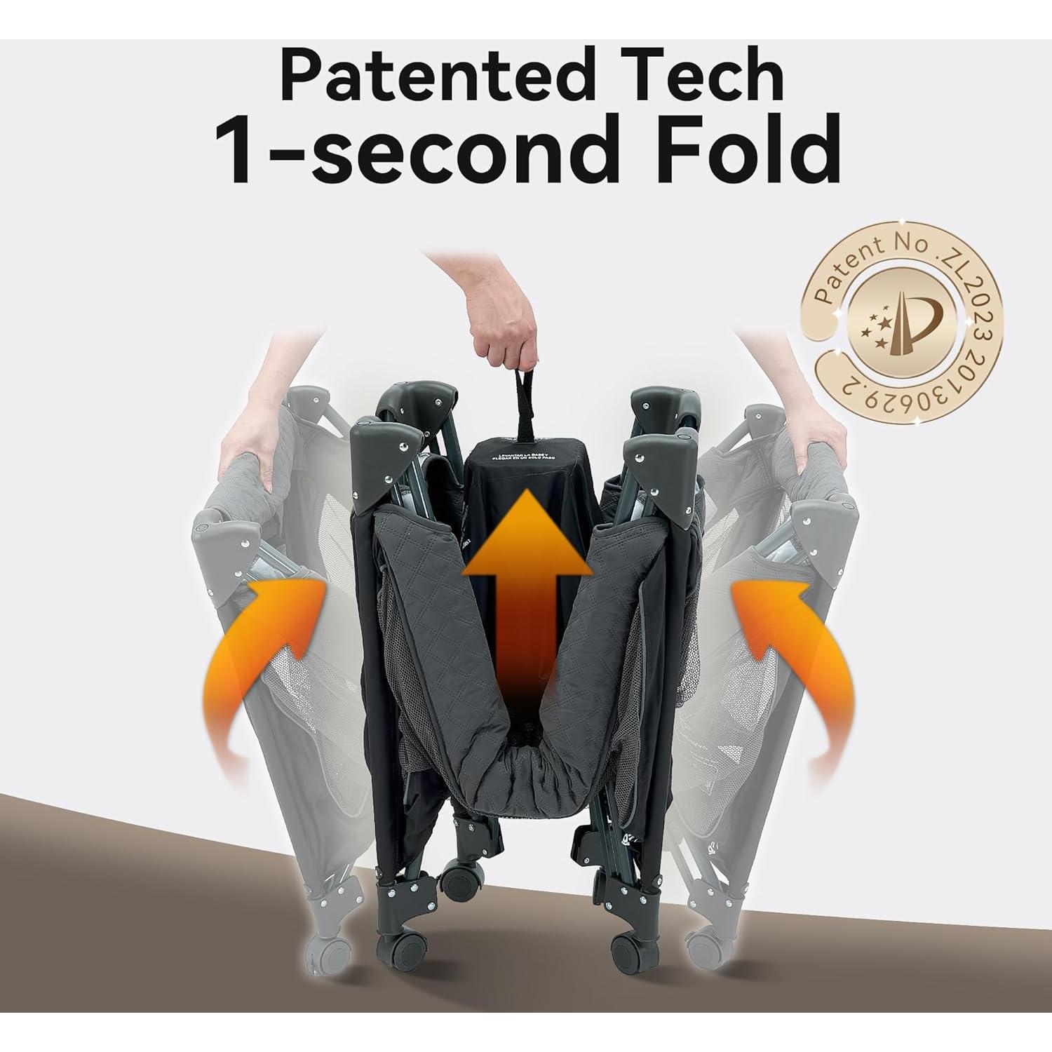 Parque para Bebés Pamo Babe Magic Fold 100x70 cm Gris Oscuro