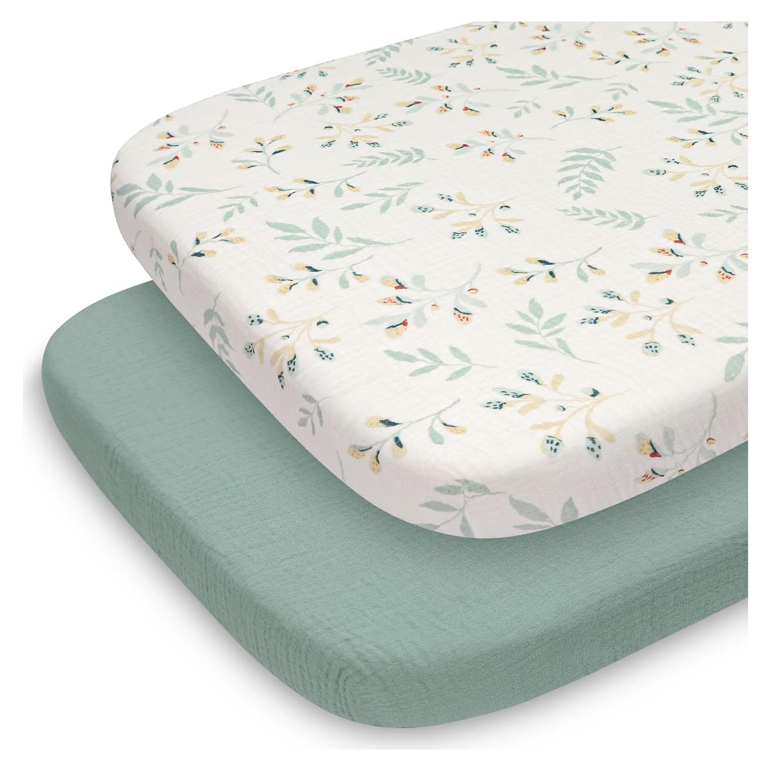 Sábanas de Muselina para Cuna Blissful Diary 2 Paquete Verde