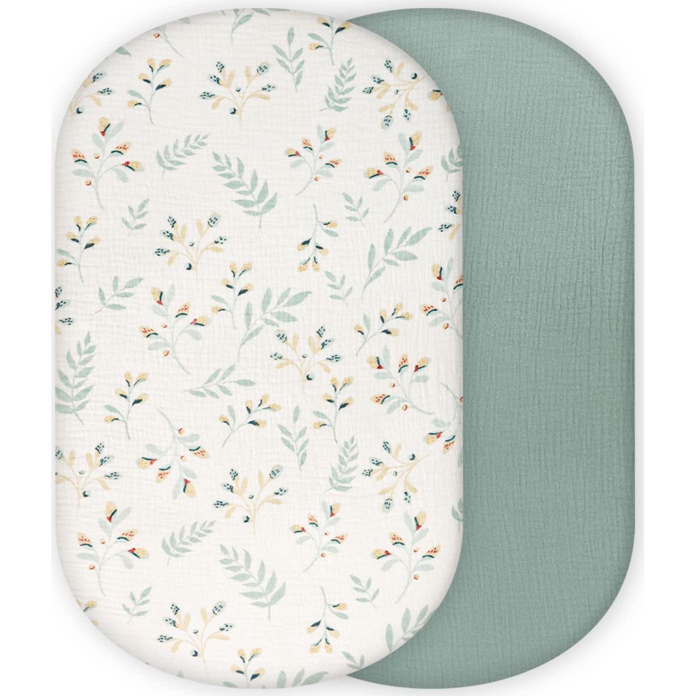 Sábanas de Muselina para Cuna Blissful Diary 2 Paquete Verde