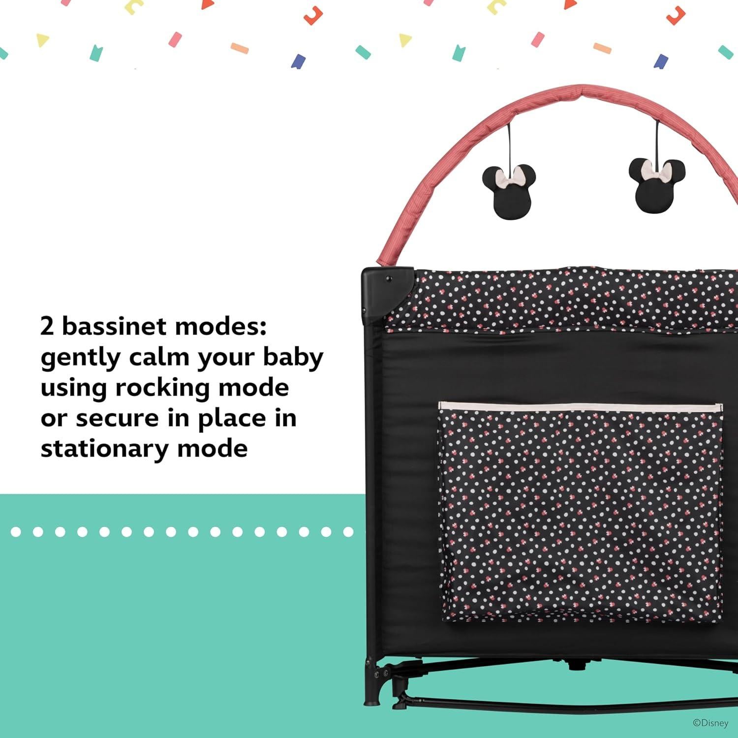 Parque Infantil 2-en-1 Disney Baby Minnie Mouse Cuna Rockera