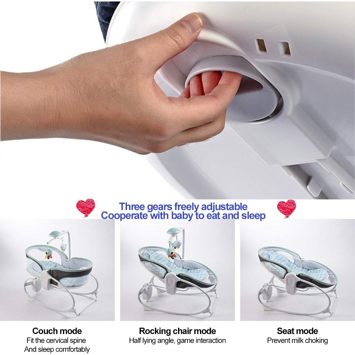 Silla de rebote 3 en 1 Vannetgo Gris Azul, 4.54 kg, 73.66 cm