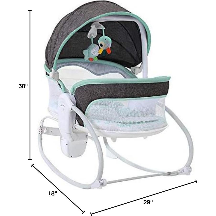 Silla de rebote 3 en 1 Vannetgo Gris Azul, 4.54 kg, 73.66 cm