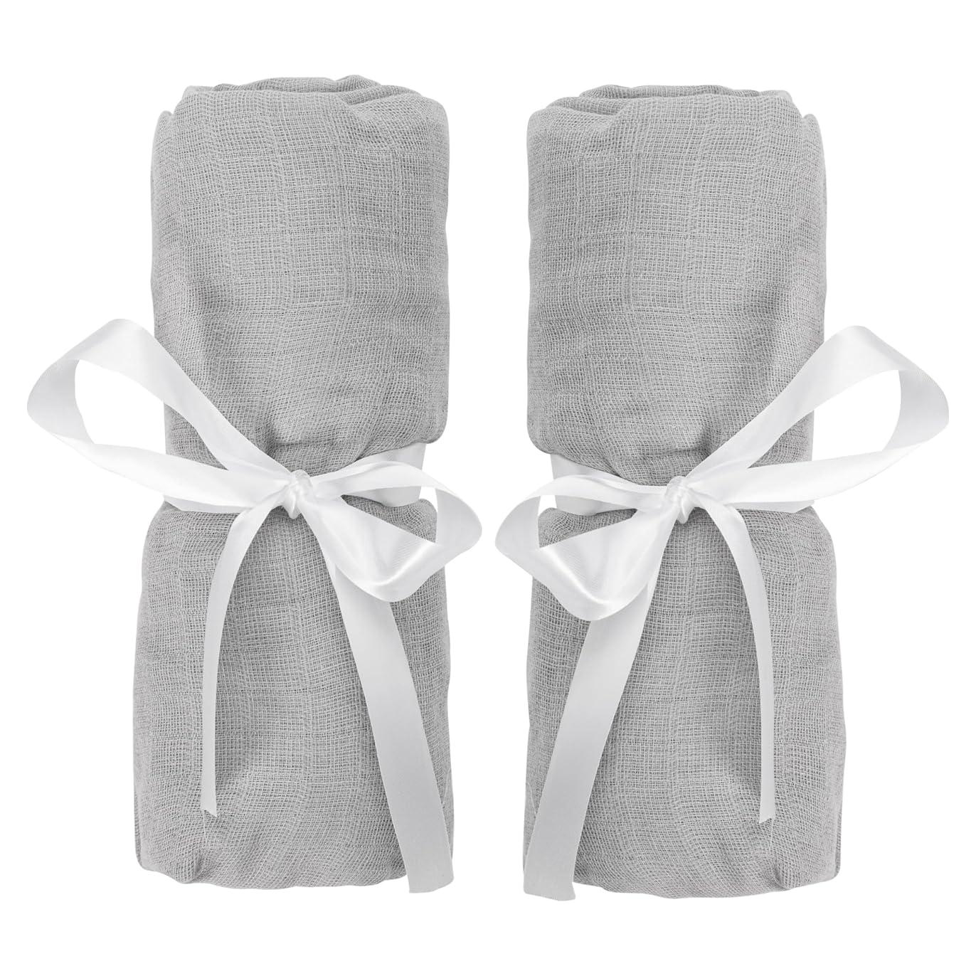 Sábanas Ajustadas Newton Baby para Cuna y Cuna Lateral - 2 Piezas, 100% Muselina, Gris