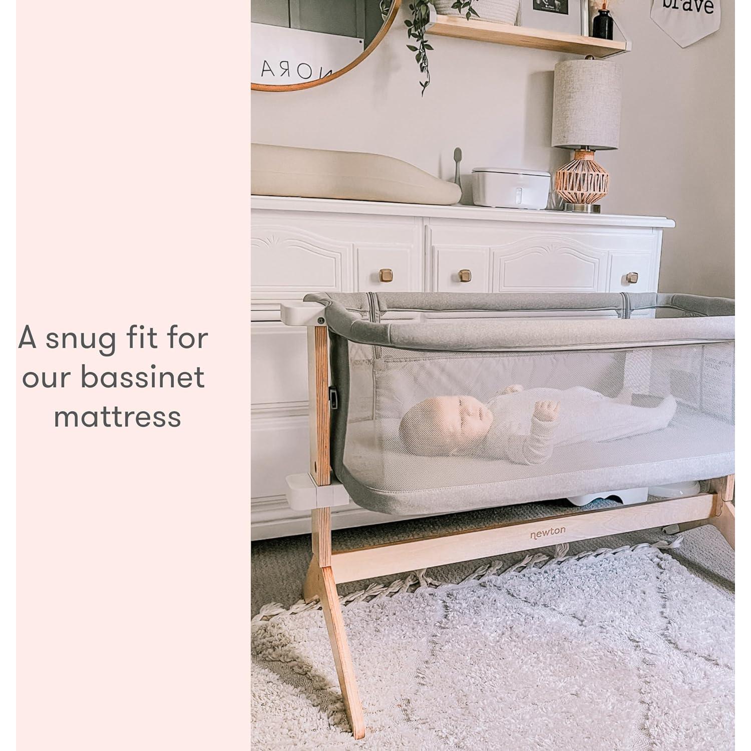 Sábanas Ajustadas Newton Baby para Cuna y Cuna Lateral - 2 Piezas, 100% Muselina, Gris