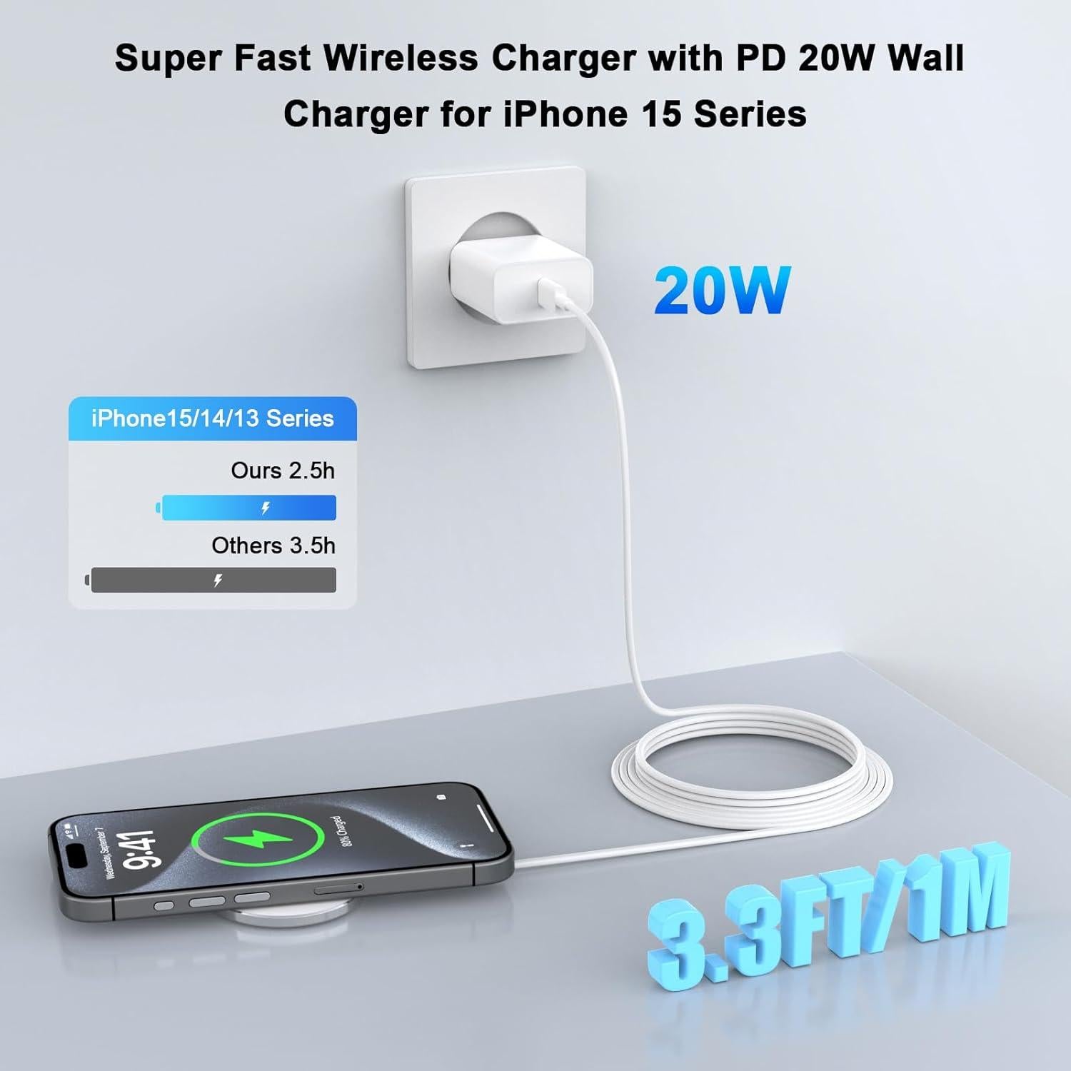 Cargador Inalámbrico Magnético Ucaca 15W para iPhone 16/15